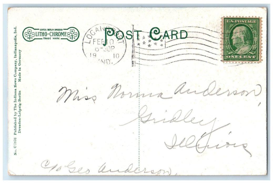 1910 Administration Building At Long Cliff Logansport Indiana IN Posted Postcard
