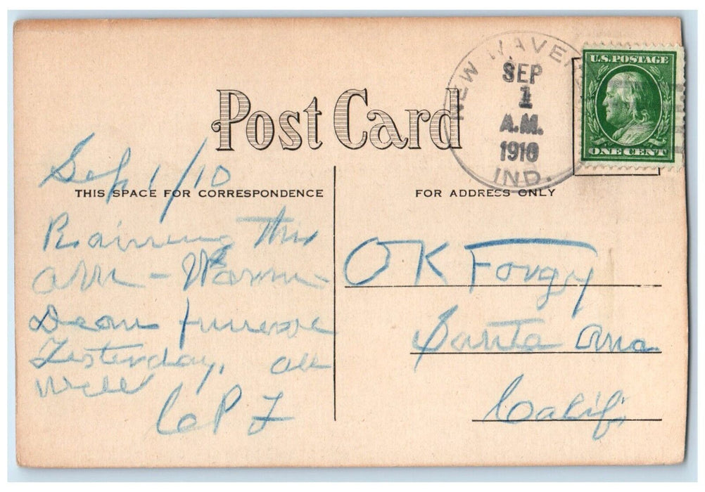 1910 Riverside Park Drive In Winter Logansport Indiana IN Antique Postcard