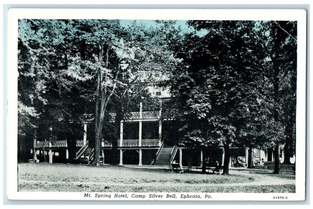 1953 Mt. Spring Hotel Camp Silver Bell Exterior Ephrata Pennsylvania PA Postcard