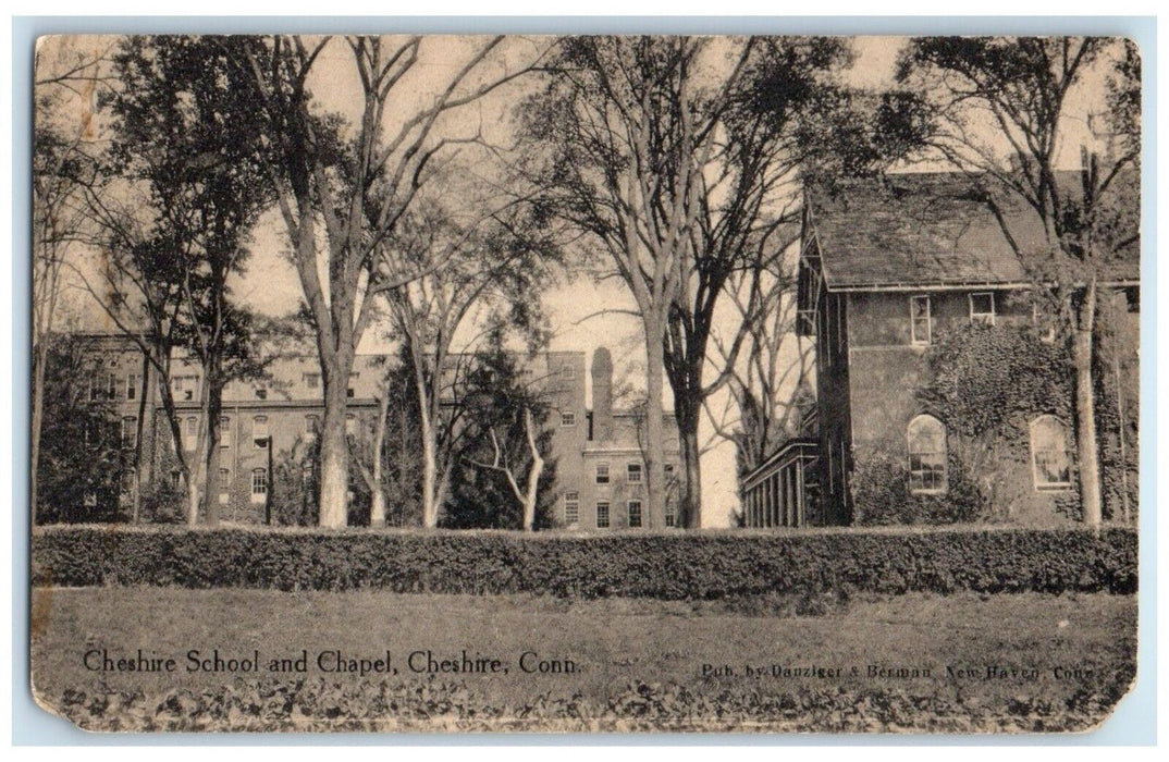 c1910 Cheshire School Chapel Exterior Building Cheshire Connecticut CT Postcard