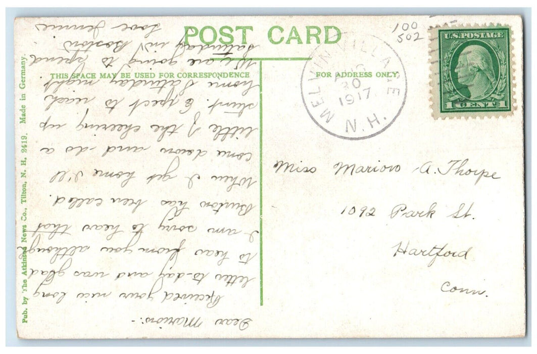 1917 Bridal Veil Falls Rocks Cliff Ossipee Park New Hampshire Vintage Postcard