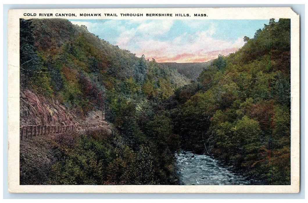 c1920 Cold River Canyon Mohawk Trail Berkshire Hills Massachusetts MA Postcard