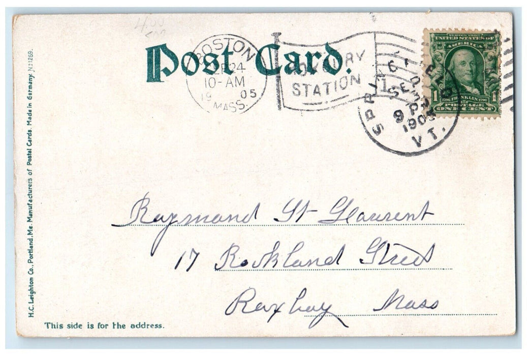 1905 Bridge River Lake Streetcar Weirs New Hampshire NH Vintage Antique Postcard