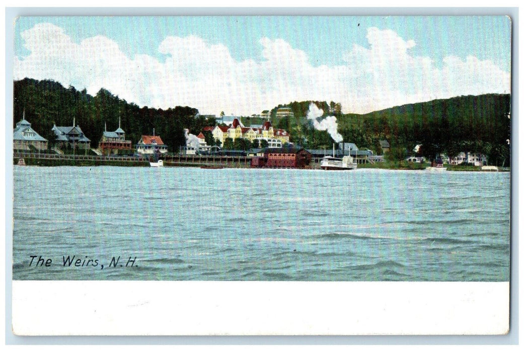 c1905 Steamer Exterior Building Dock Port Pier Weirs New Hampshire NH Postcard