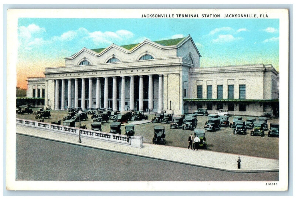 c1920 Exterior View Jacksonville Terminal Station Jacksonville Florida Postcard