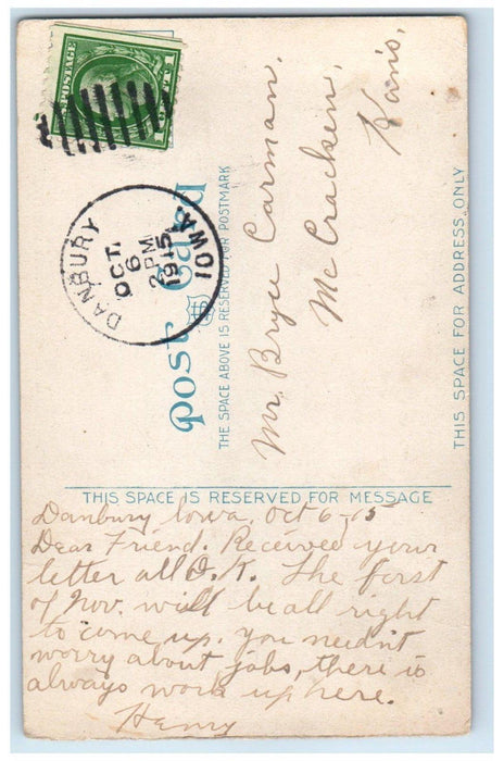 1915 Manual Training And High School Buildings Onawa Iowa IA Antique Postcard