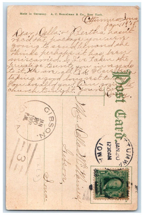 1908 Ottumwa Hospital Building Ottumwa Gibson Iowa IA Posted Antique Postcard