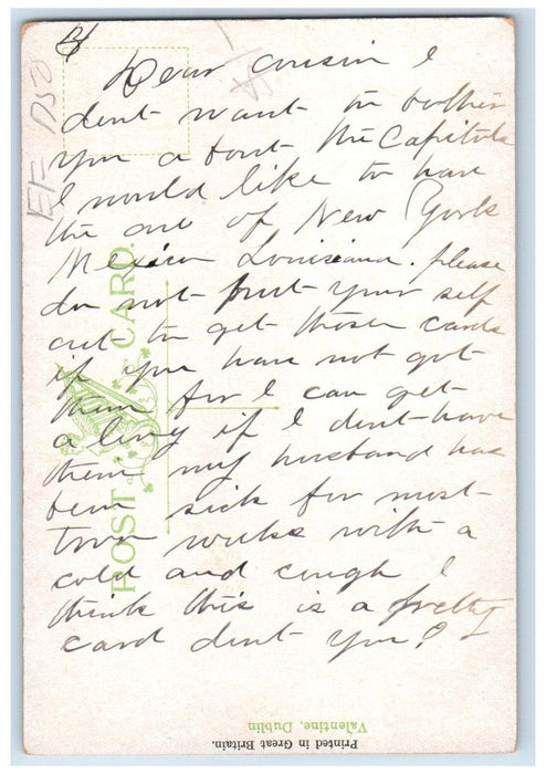c1910 Lovers Weeping Willow Omagh Northern Ireland Antique Posted Postcard