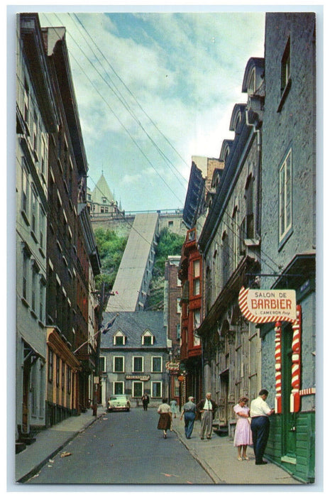 c1960's Typical Street Historic Old Quebec City Quebec Canada Postcard