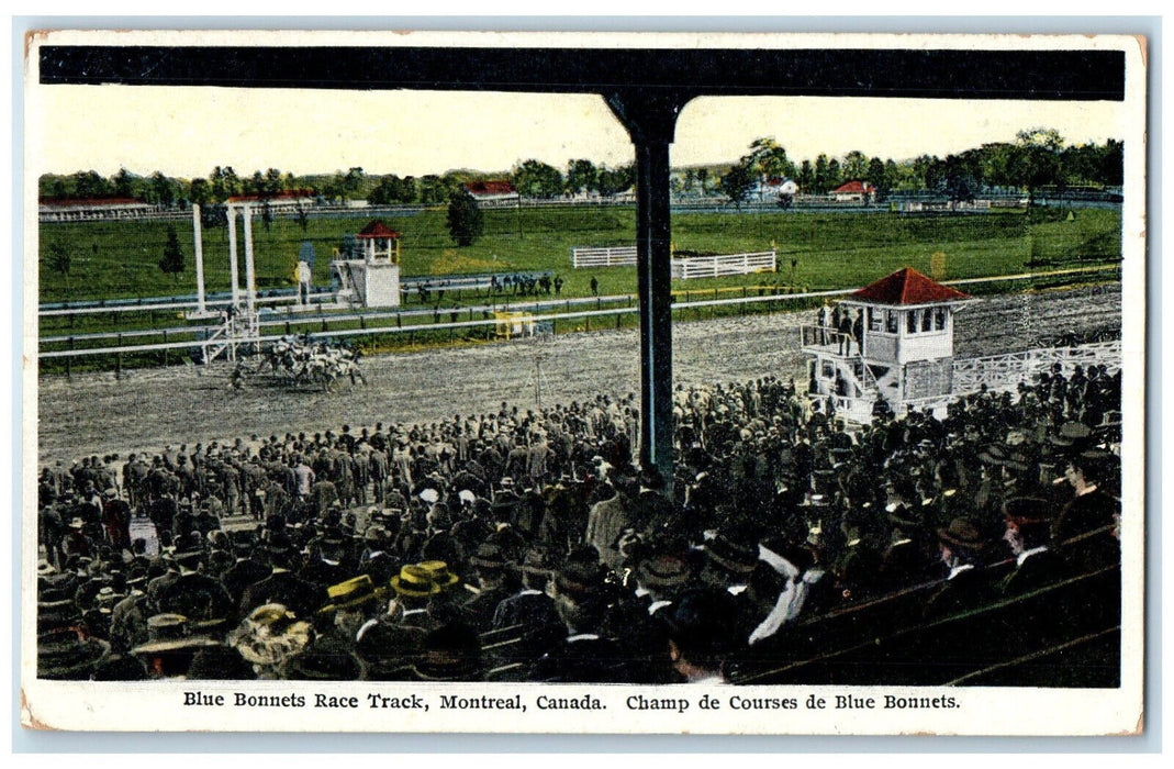 1934 Champ De Courses De Blue Bonnets Montreal Quebec Canada Postcard