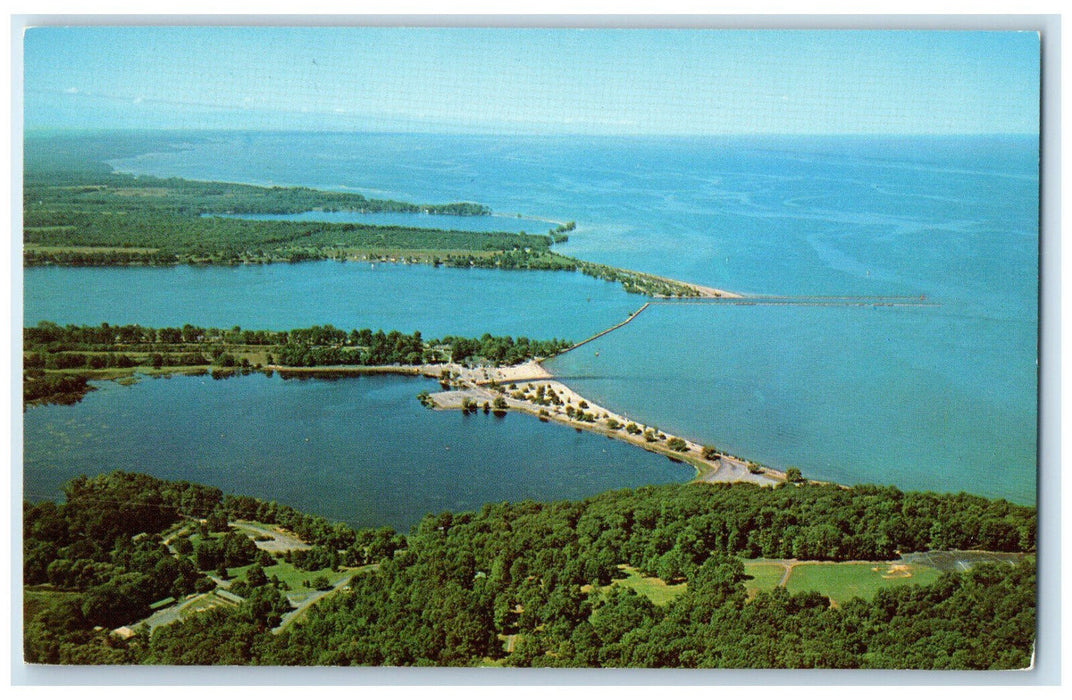 c1950's Lake Ontario at Fairhaven State Park Canada Vintage Unposted Postcard