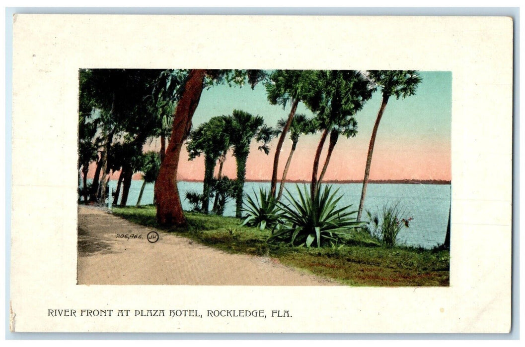 c1910 Road Trees River Front Plaza Hotel Rockledge Florida FL Souvenir Postcard