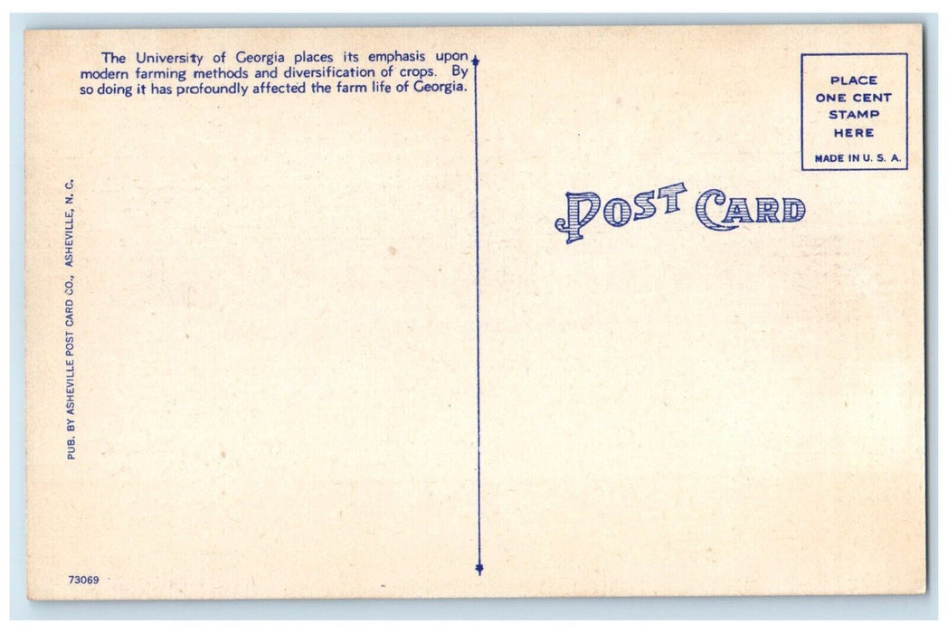 c1940 University Georgia Looking South Broad St Athens Georgia Unposted Postcard