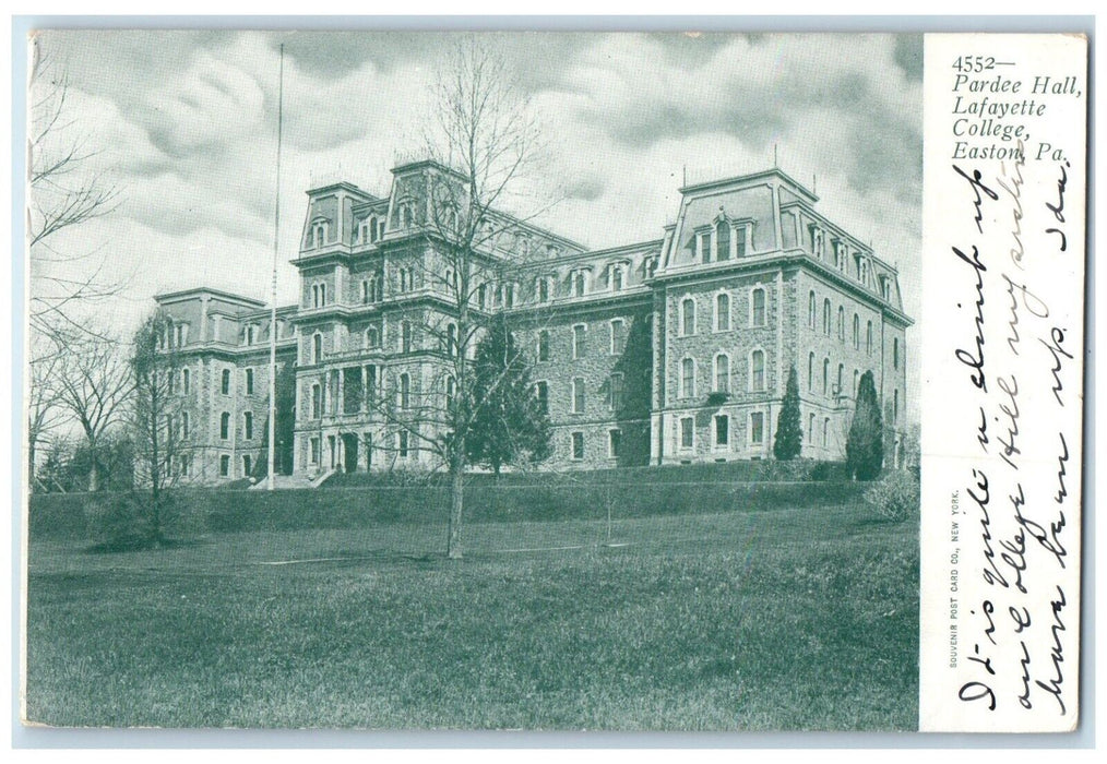 c1905 Pardee Hall Lafayette College Easton Pennsylvania PA Antique Postcard