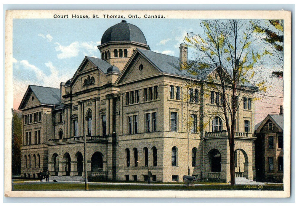 c1920's Court House St. Thomas Ontario Canada Unposted Antique Postcard