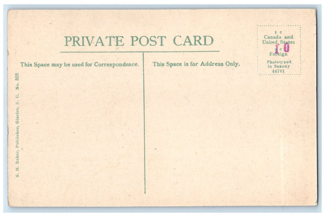 c1910 Cloud Effect on the Asulkan Pass Glacier BC Canada Unposted Postcard