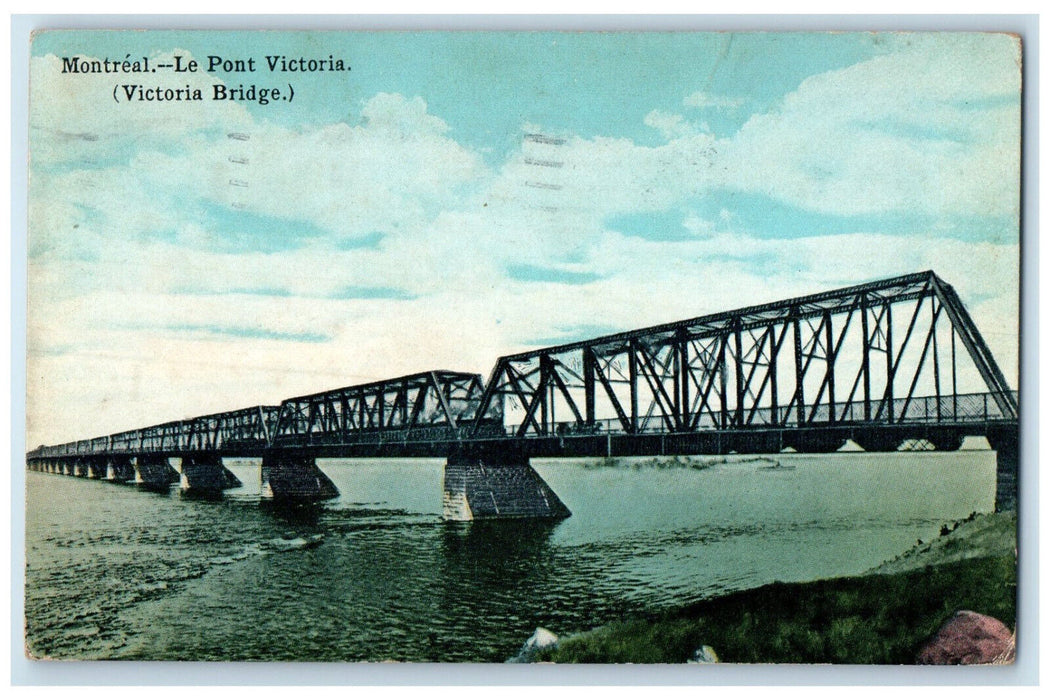 c1910 Montreal Le Pont Victoria (Victoria Bridge) Montreal Canada Postcard