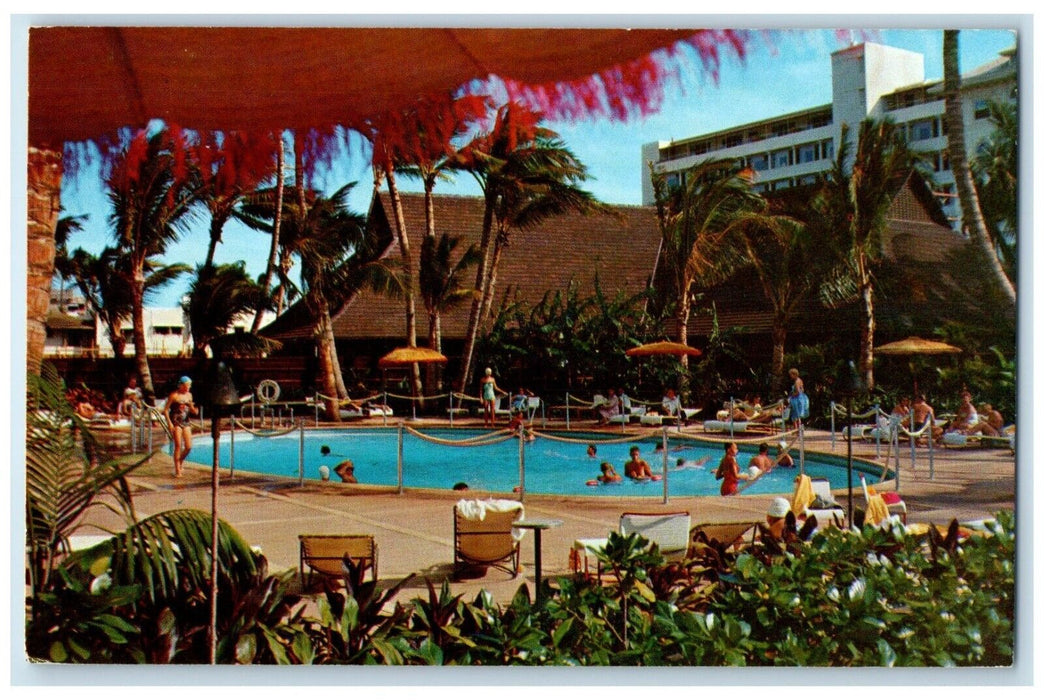 1973 Princess Kaiulani Pool Garden Pool Hotel Postal Service Hawaii HI Postcard