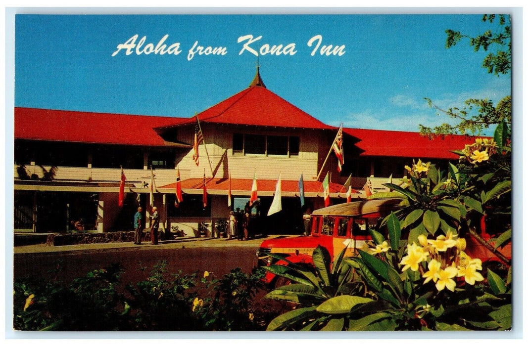 c1960 Aloha From Kona Inn Traditionally Center Kailua Kona Hawaii HI Postcard