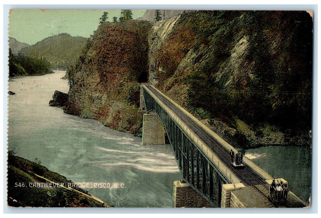 1912 Cantilever Bridge Cisco British Columbia Canada Antique Posted Postcard