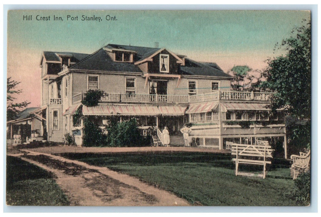 c1910 Hill Crest Inn Port Stanley Ontario Canada Posted Antique Postcard