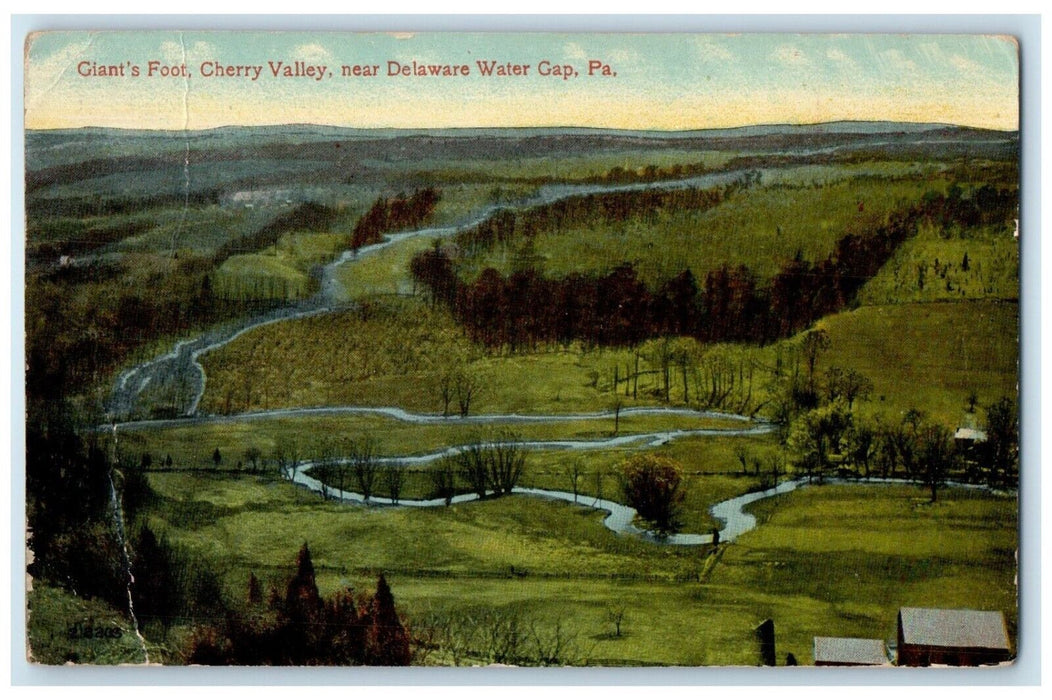 1914 Giant's Foot Cherry Valley Near Delaware Water Gap Pennsylvania PA Postcard