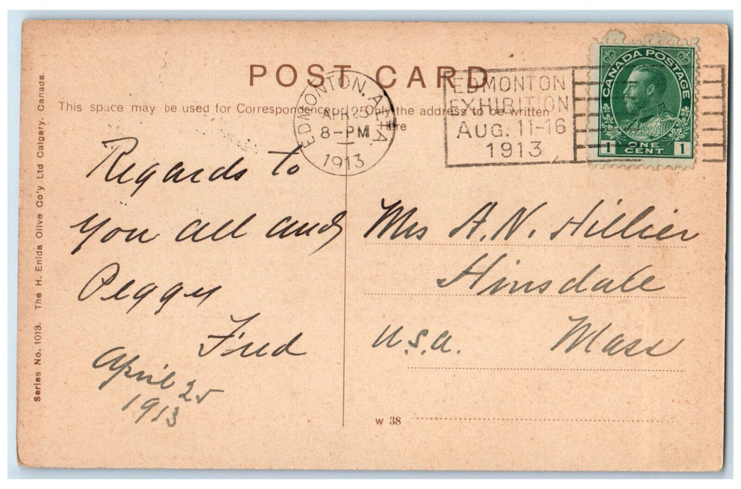 1913 High Level Bridge Edmonton Alberta Canada Antique Posted Postcard