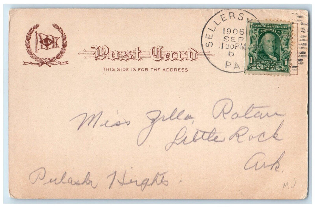 1906 Onoko Falls Glen Onoko Lehigh Valley Railroad Sellersville PA Postcard