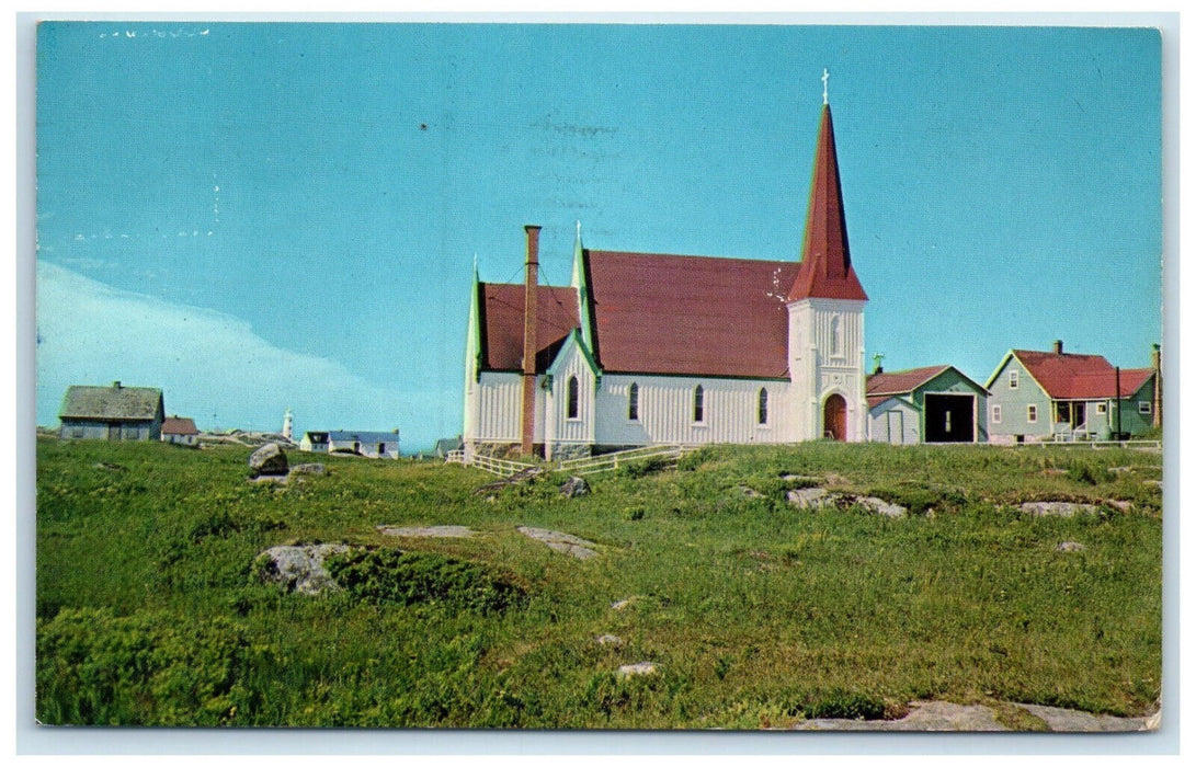 1966 St. John's Anglican Church Peggy's Cove Nova Scotia Canada 8 Cents Postcard