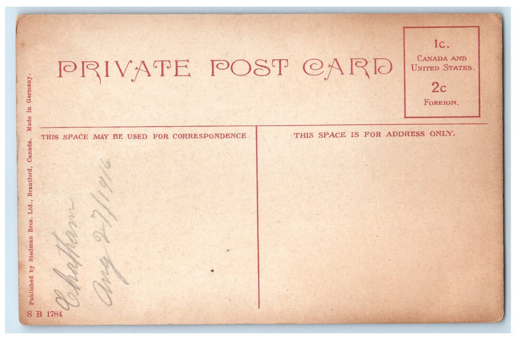 1916 Harrison Hall and County Building Chatham Ontario Canada Postcard