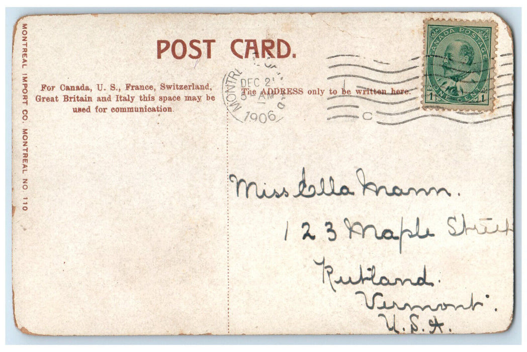 1906 Monument Maisonneuve Montreal Quebec Canada Antique Posted Postcard