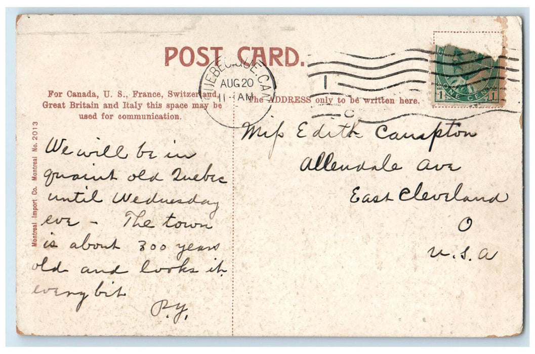 c1910 Dufferin Terrace Promenade Et Citadelle Quebec Canada Posted Postcard