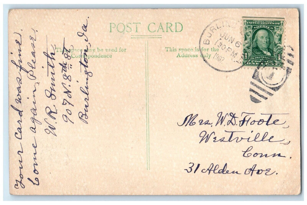 1907 Cannons Crapo Park World War Exterior Field River Burlington Iowa Postcard