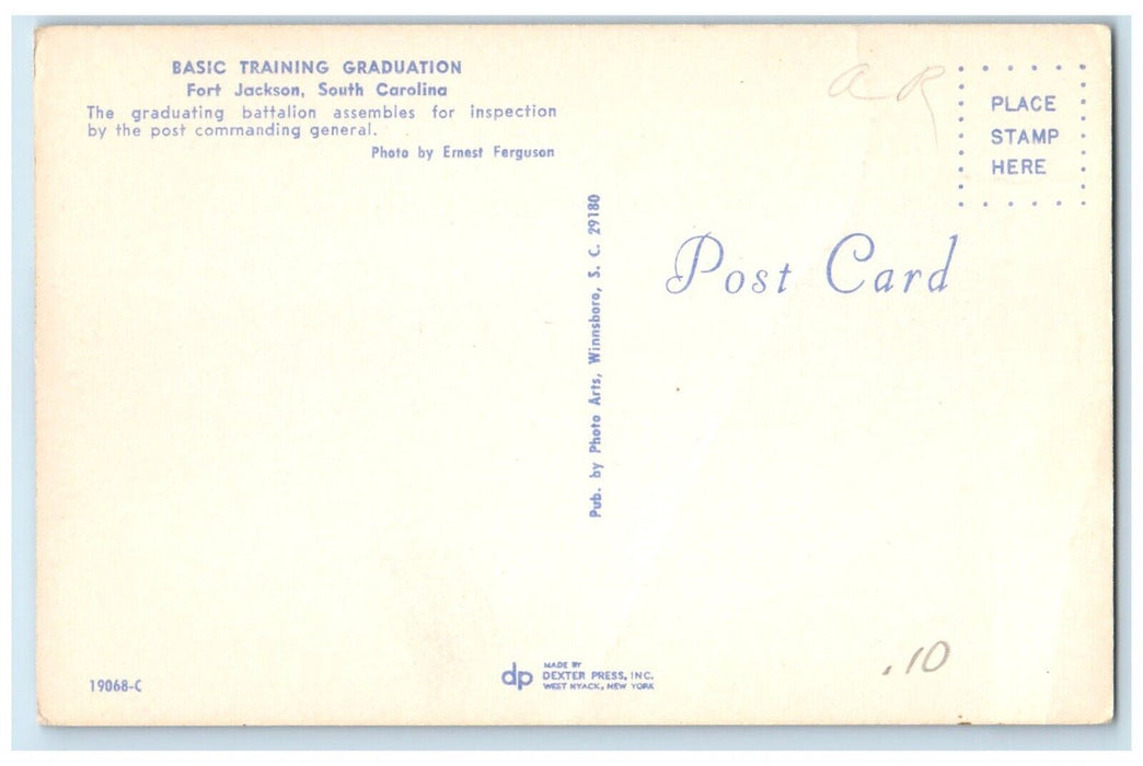 c1960 Basic Training Graduation Fort Jackson South Carolina SC Unposted Postcard
