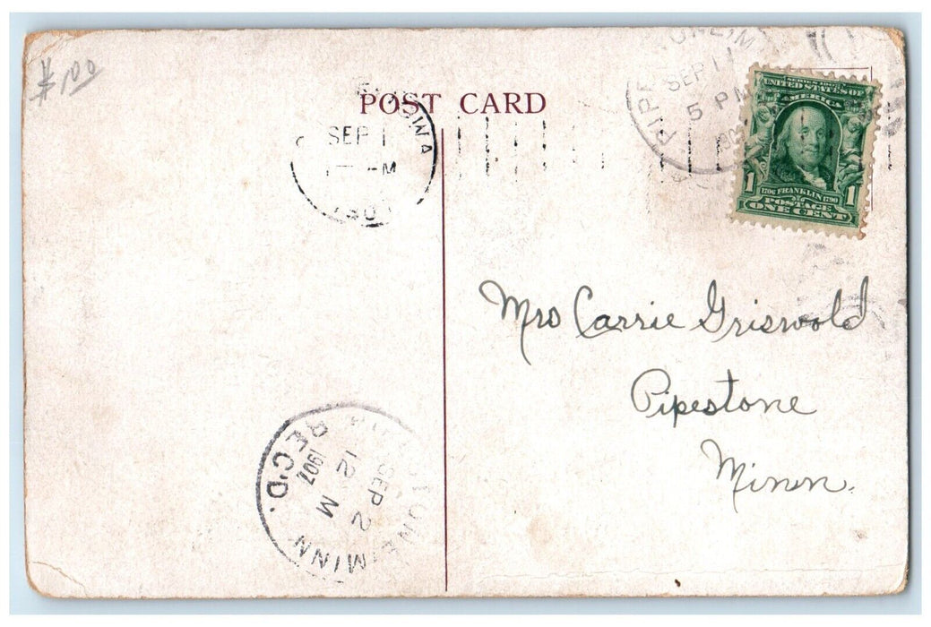 1907 Spring Park Camping Ground Canoe Boat Osage Iowa Vintage Antique Postcard