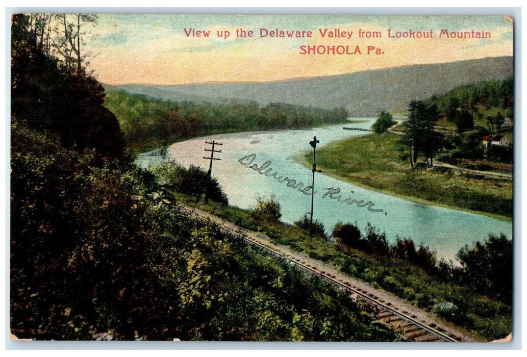 c1910's View Of The Delaware Valley From Lookout Mountain Shohola PA Postcard