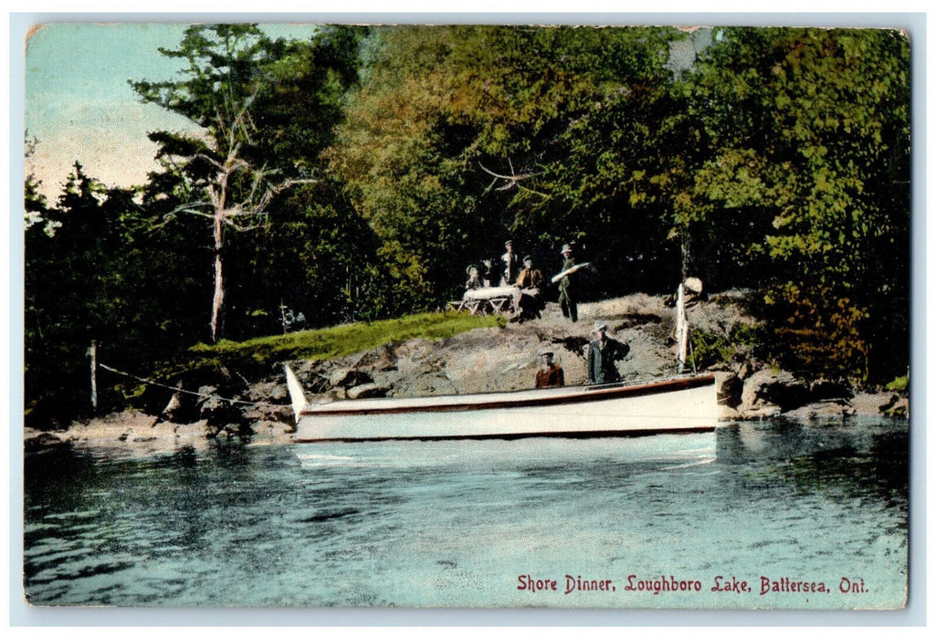 c1910 Shore Dinner Loughboro Lake Battersea Ontario Canada Unposted Postcard