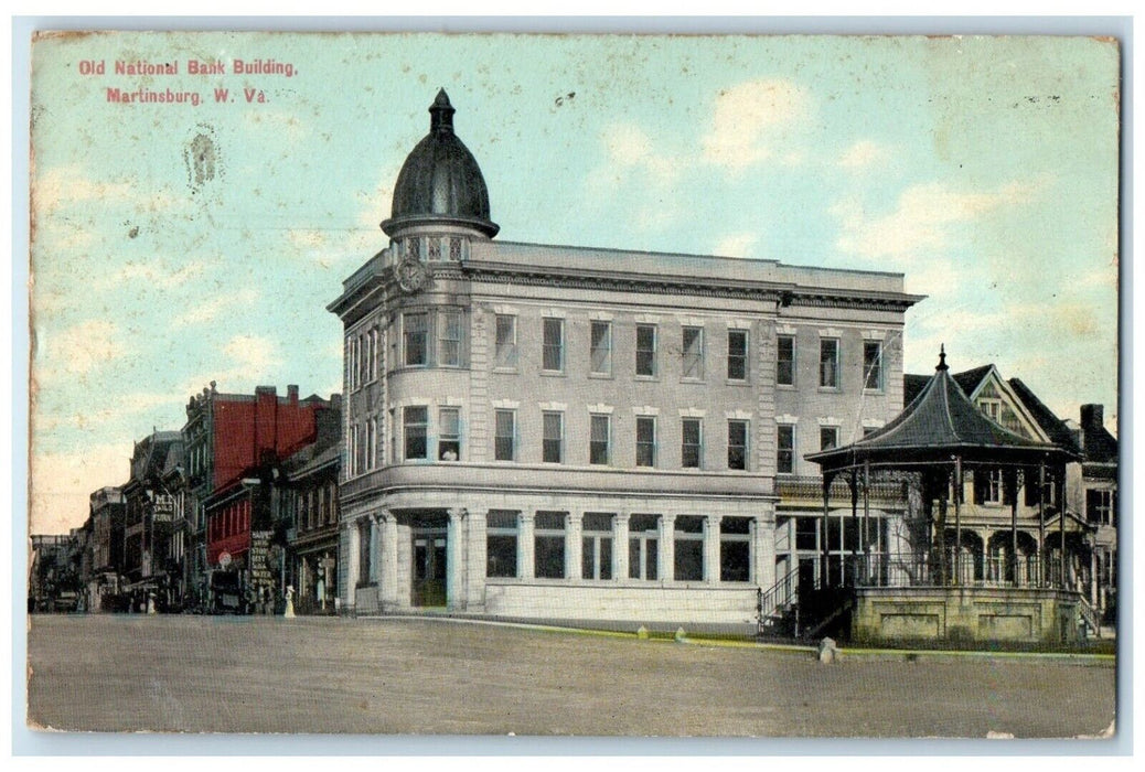 c1910's Old National Bank Building Martinsburg West Virginia WV Antique Postcard