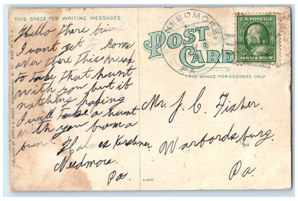 c1910's Old National Bank Building Martinsburg West Virginia WV Antique Postcard