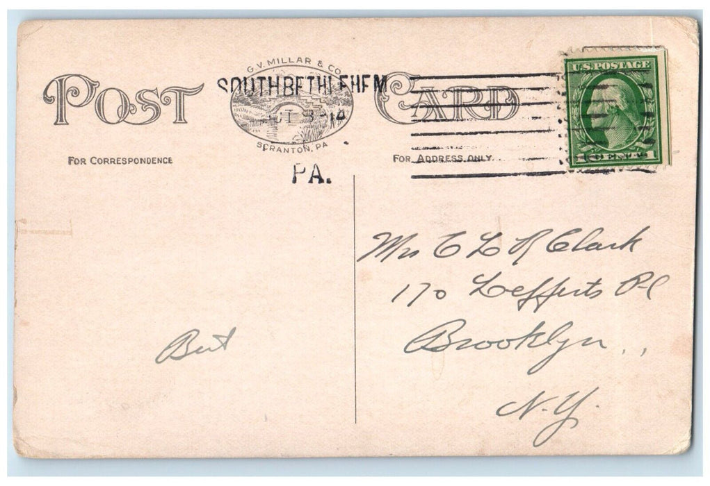 1914 Scenic View Campus Lehigh University South Bethlehem Pennsylvania Postcard