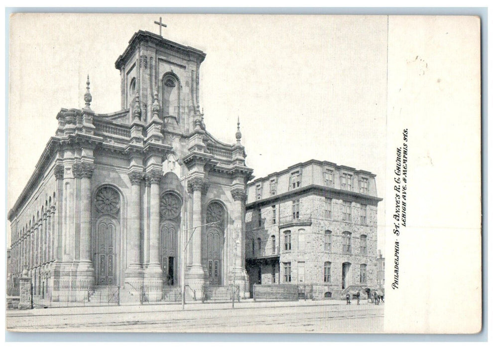 c1905 Philadelphia St. Anne's RC Church Lehigh Avenue & Memphis Sts. PA Postcard