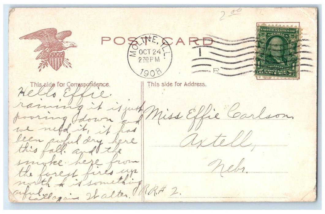 1908 View Of Capitol Building Helena Moline Montana MT Posted Antique Postcard