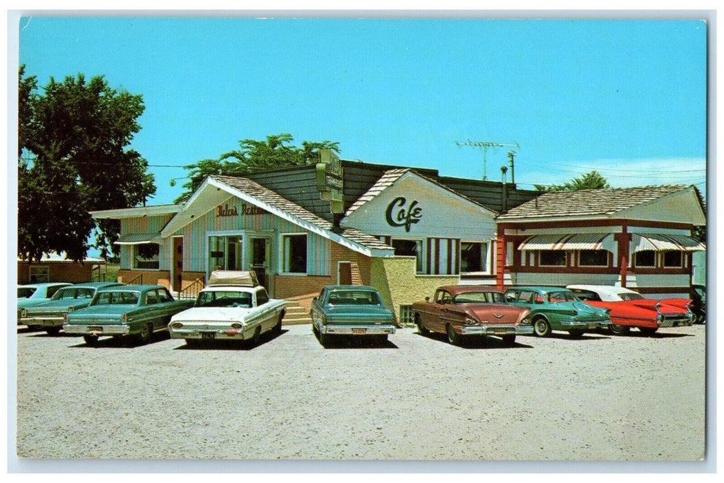 1969 Greetings From Helen's Restaurant Chadron Nebraska NE, Cafe Cars Postcard