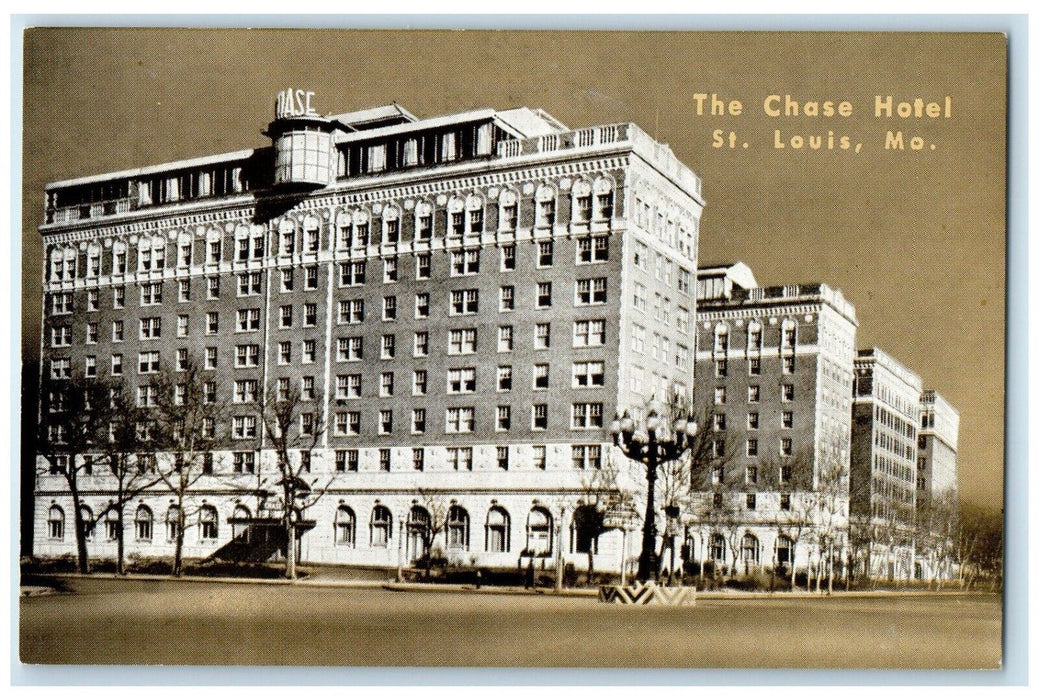 The Chase Hotel Building Street View St. Louis Missouri MO Vintage Postcard