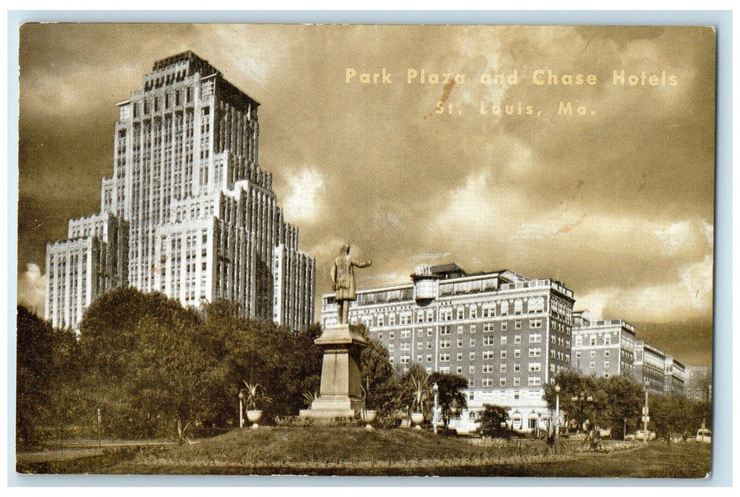 Park Plaza And Chase Hotels Building St. Louis Missouri MO Vintage Postcard