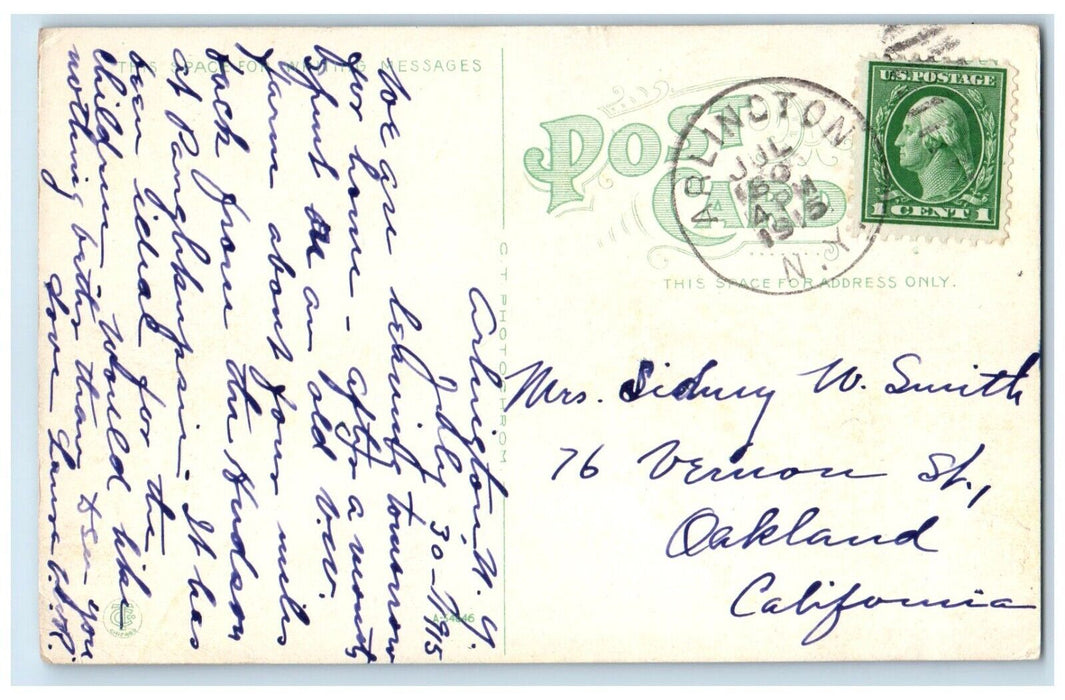 1915 Glimpse Sugar Loaf Mountain Consuk Island Hudson River New York NY Postcard