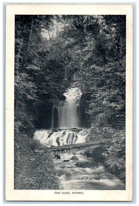 c1910's The Glen Newry Ireland United Kingdom UK, Waterfalls Bridge Postcard