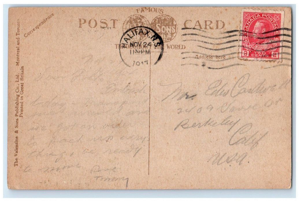 1917 Sebastopol Monument Pleasant Street Halifax Nova Scotia Canada Postcard