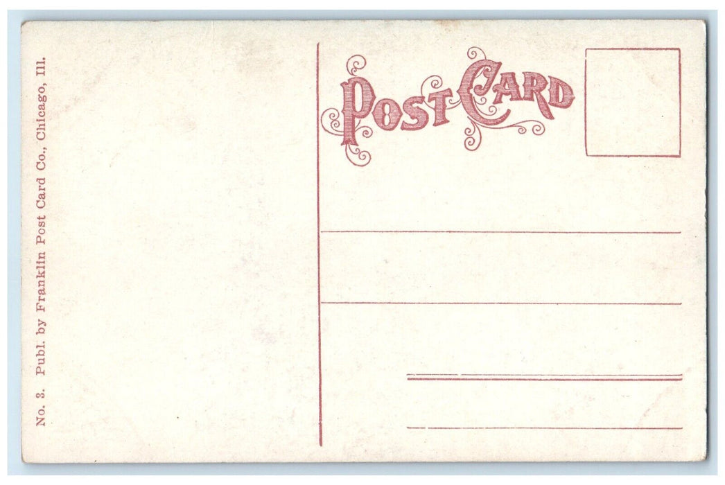 c1910's Public Library Michigan Ave. And Washington Str. Chicago IL Postcard
