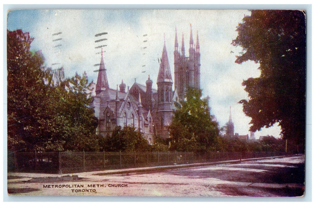 1908 Metropolitan Meth Church Toronto Ontario Canada Posted Antique Postcard